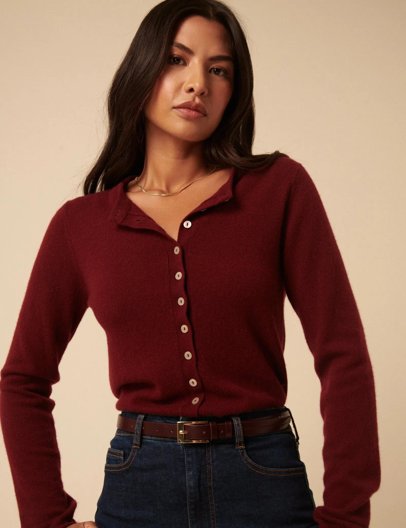 Burgundy Leather Skinny Belt sold by Nobody's Child product image thumbnail 4