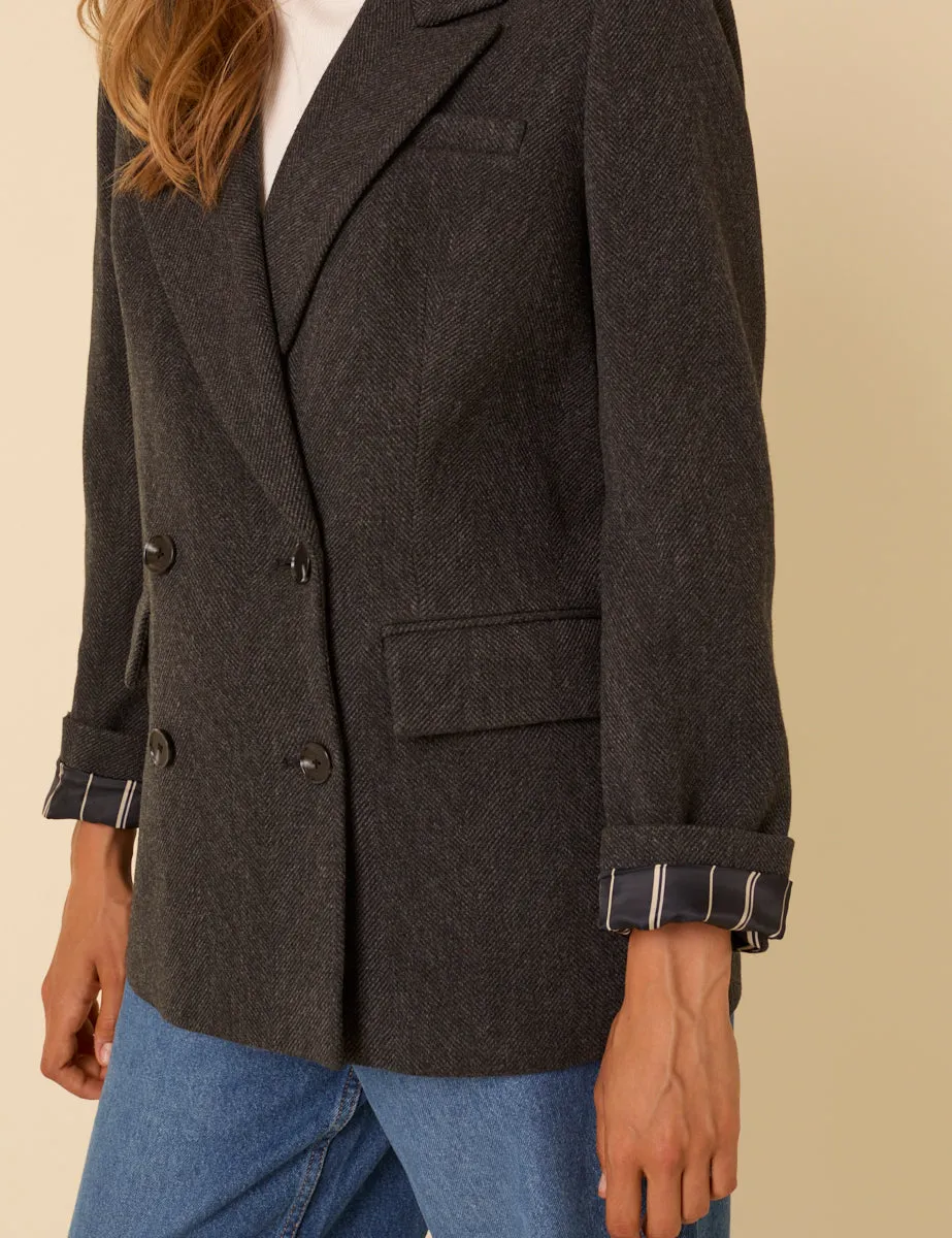 Grey Double Breasted Blazer sold by Nobody's Child product image thumbnail 3