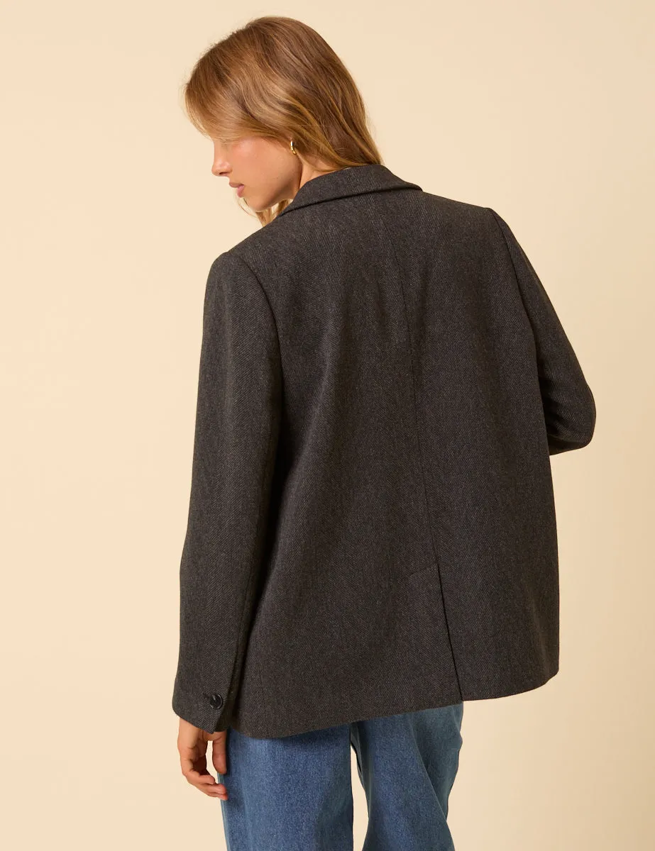 Grey Double Breasted Blazer sold by Nobody's Child product image thumbnail 5