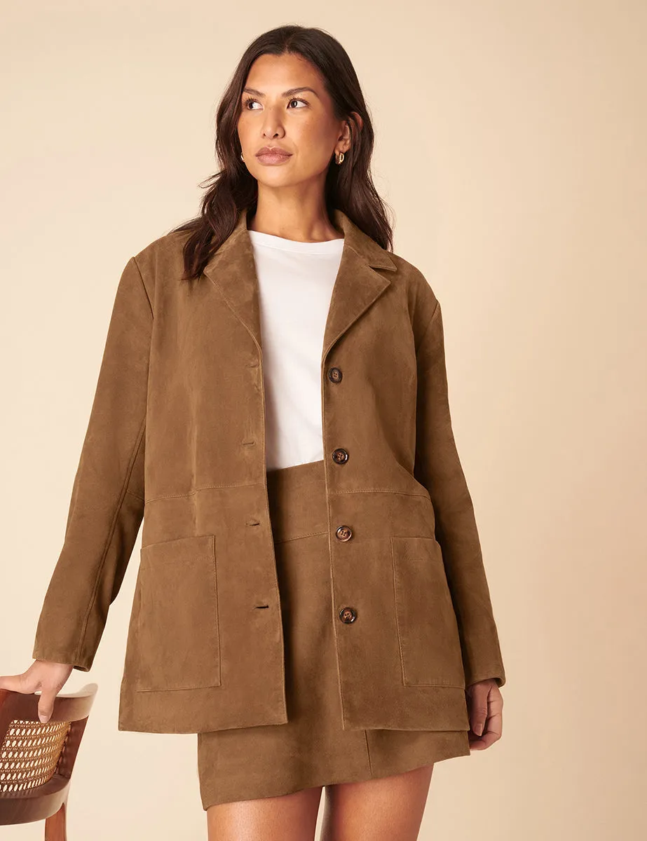 Brown Suede Blazer Jacket sold by Nobody's Child product image thumbnail 5