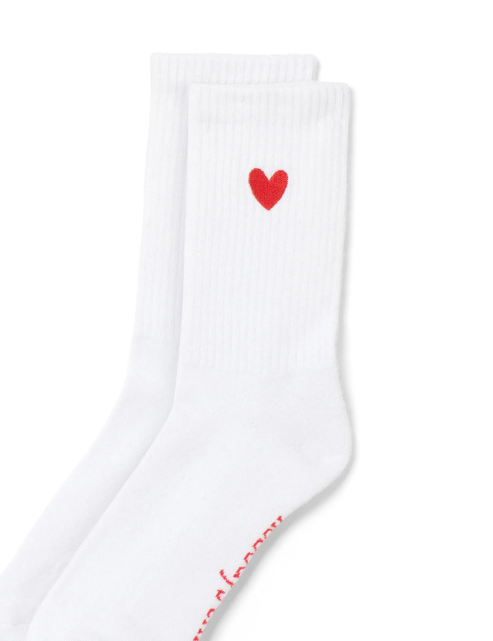 White Heart Ribbed Socks sold by Nobody's Child product image thumbnail 2