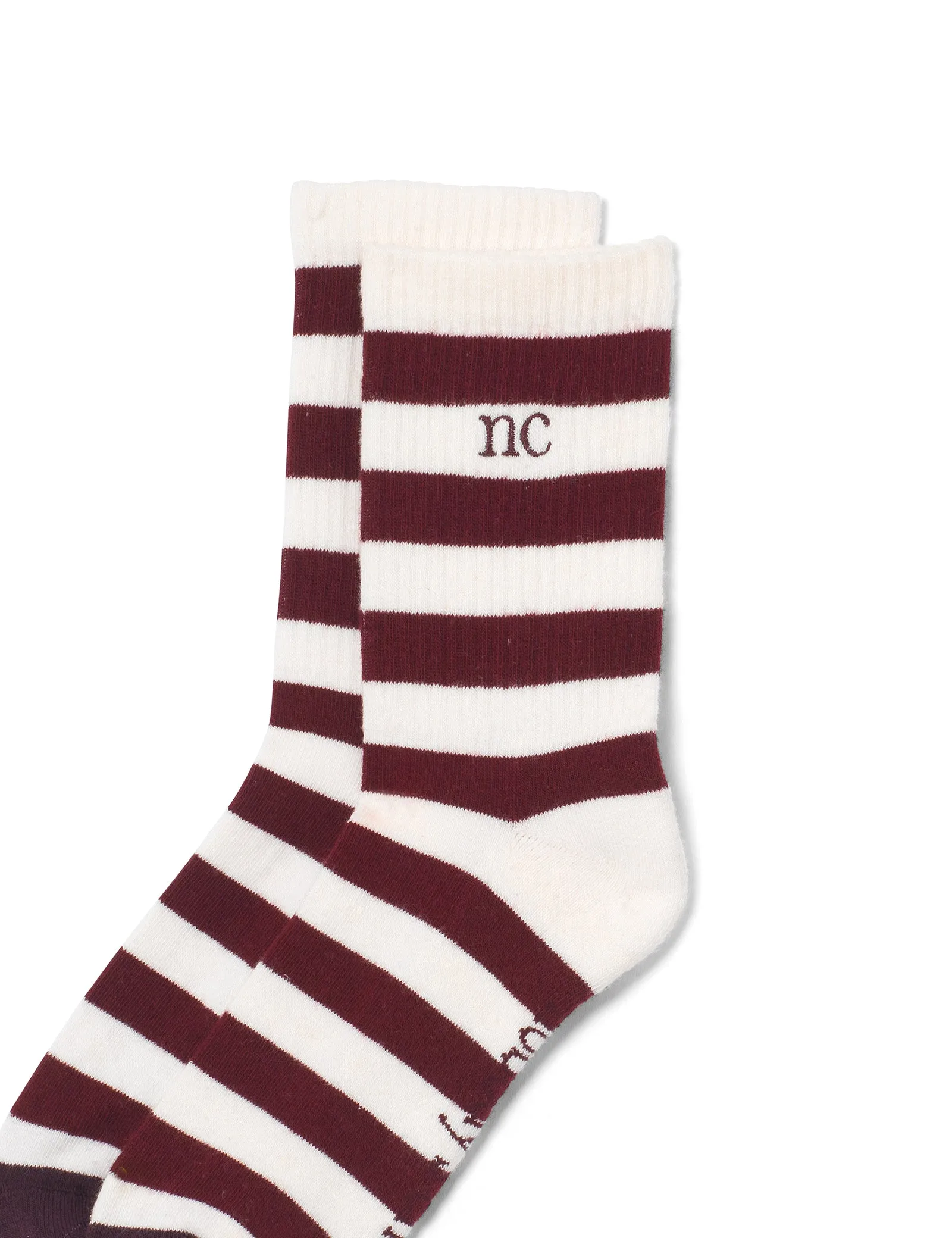 Burgundy & White Ribbed Socks sold by Nobody's Child product image thumbnail 2