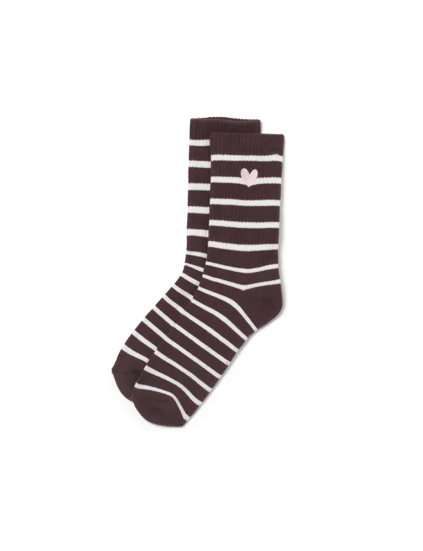 Brown & White Ribbed Socks sold by Nobody's Child