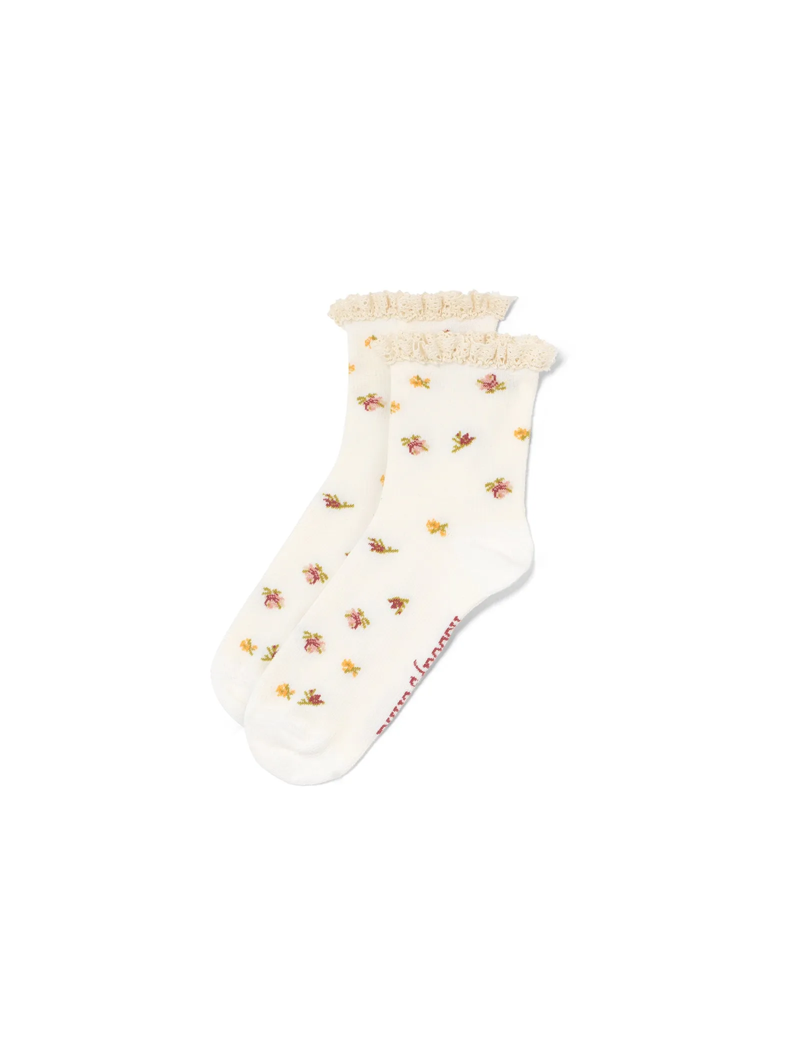 White Floral Lace Socks sold by Nobody's Child