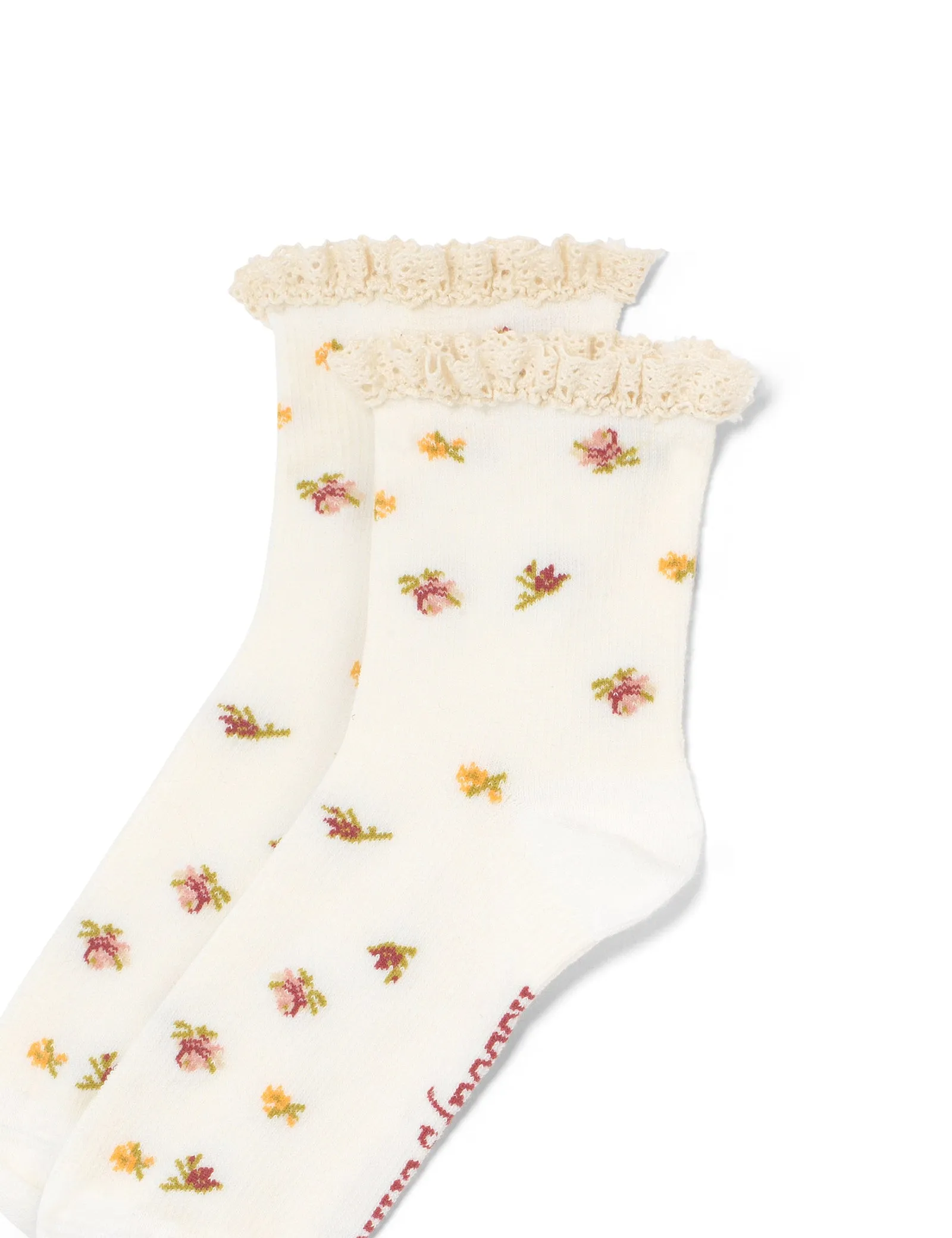 White Floral Lace Socks sold by Nobody's Child product image thumbnail 2