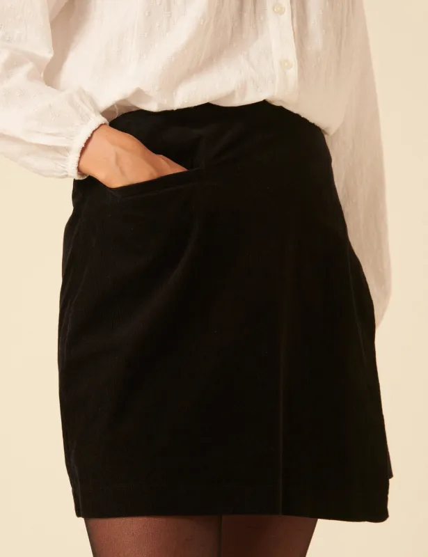 Black Asymmetrical Mini Skirt sold by Nobody's Child