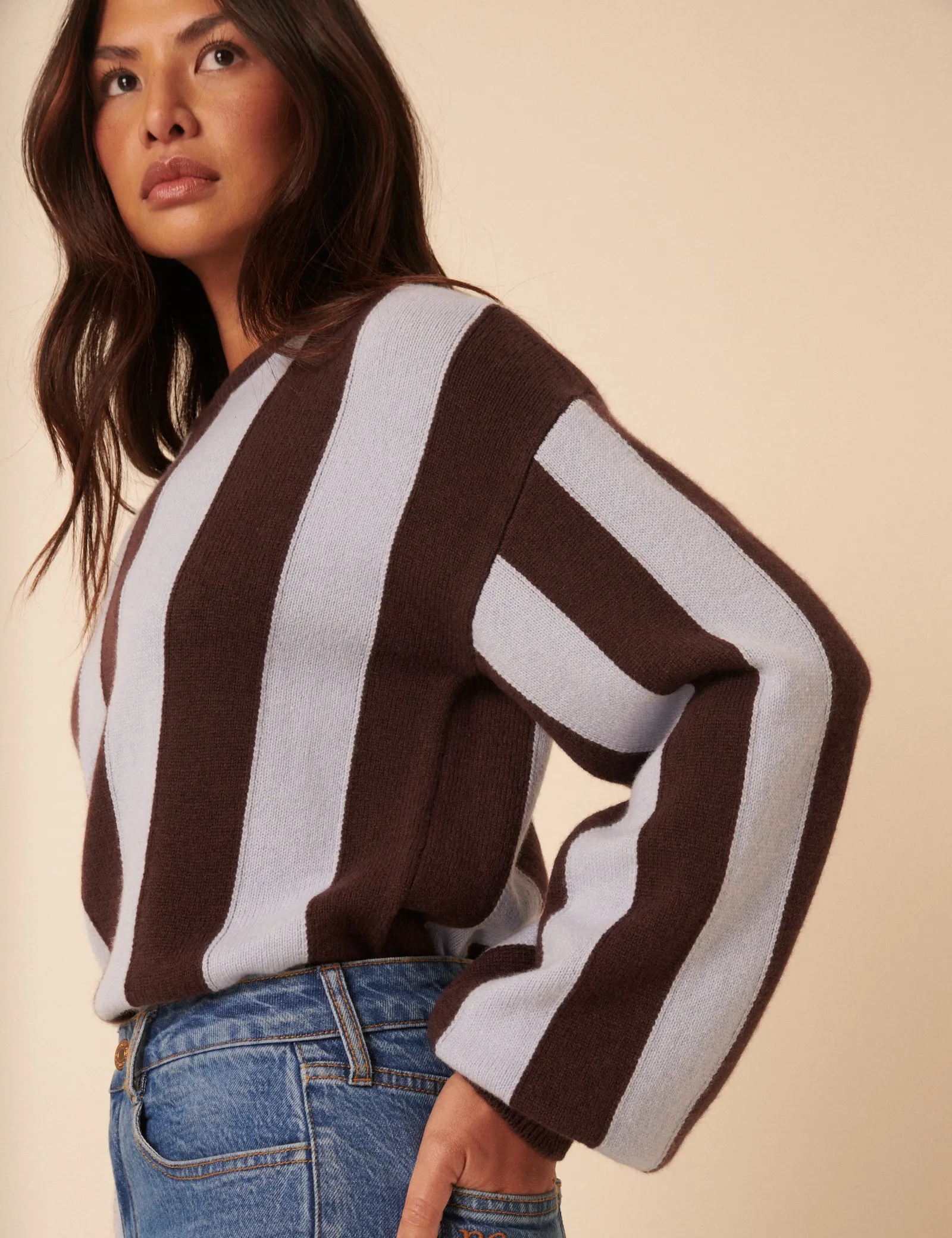 NC x TBCo Brown And Blue Striped Wool Jumper sold by Nobody's Child product image thumbnail 3