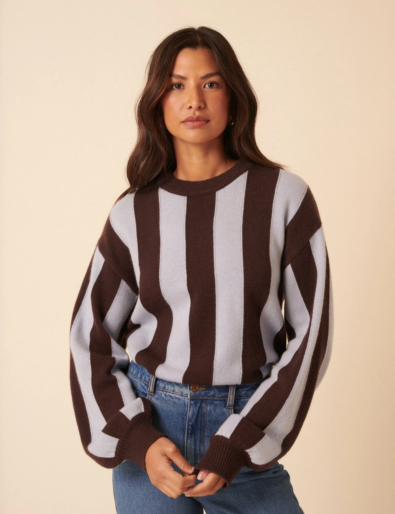 NC x TBCo Brown And Blue Striped Wool Jumper sold by Nobody's Child product image thumbnail 2