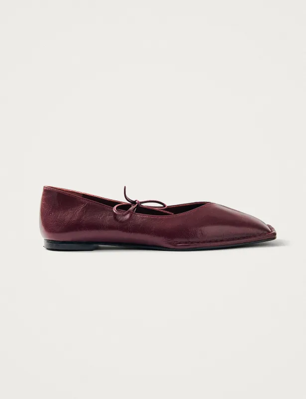 Alohas Burgundy Leather Ballet Flats sold by Nobody's Child