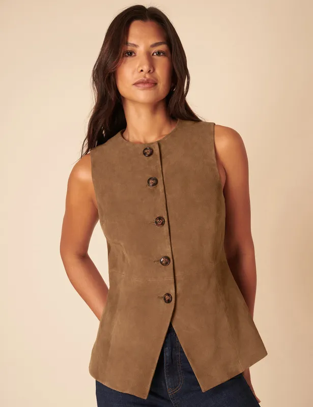Brown Suede Waistcoat sold by Nobody's Child