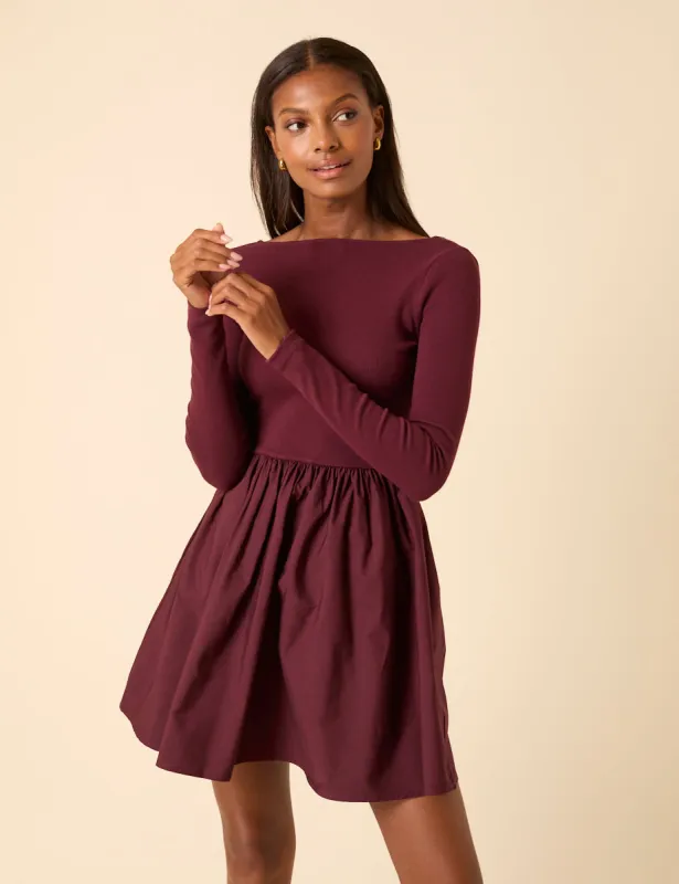 Purple Scoop Neck A-Line Mini Dress sold by Nobody's Child