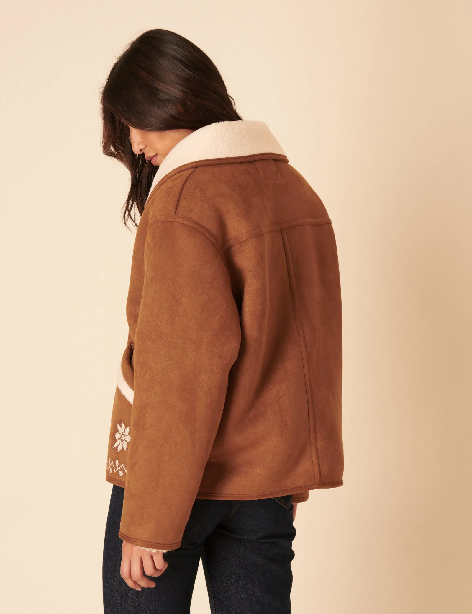 Tan Faux-Shearling Aspen Jacket sold by Nobody's Child product image thumbnail 5