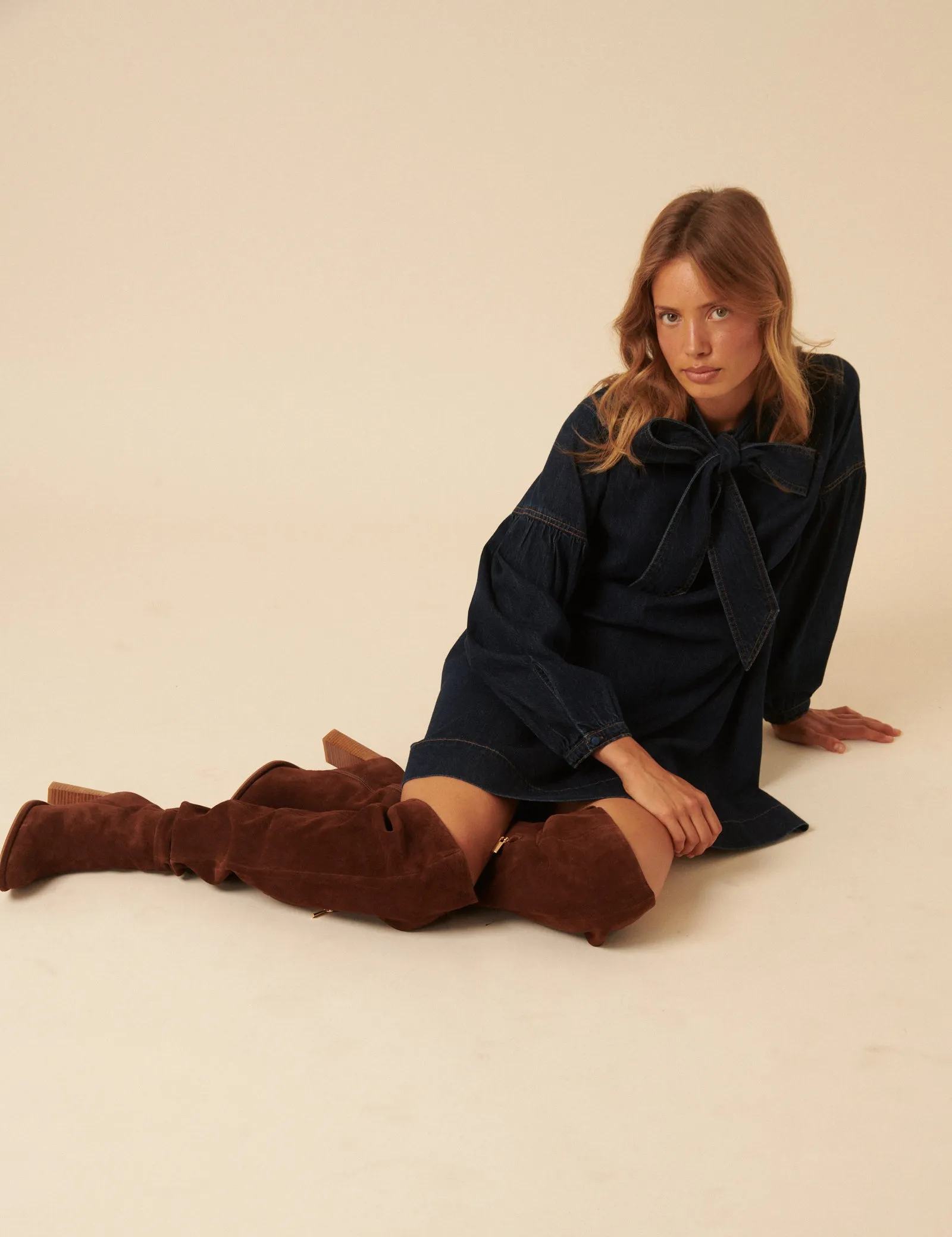 Tan Suede Thigh High Boots sold by Nobody's Child product image thumbnail 3