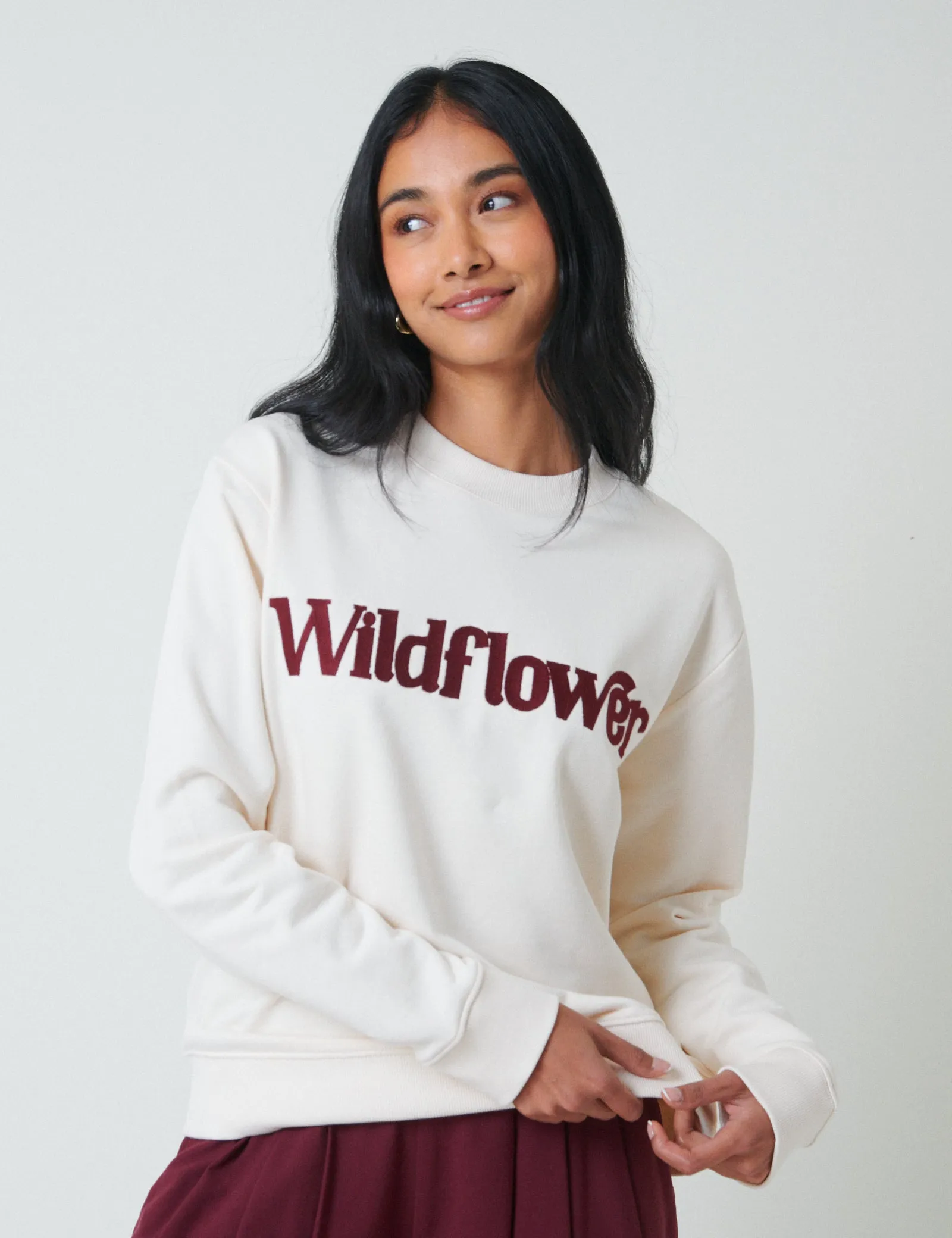 White Wildflower Sweatshirt sold by Nobody's Child
