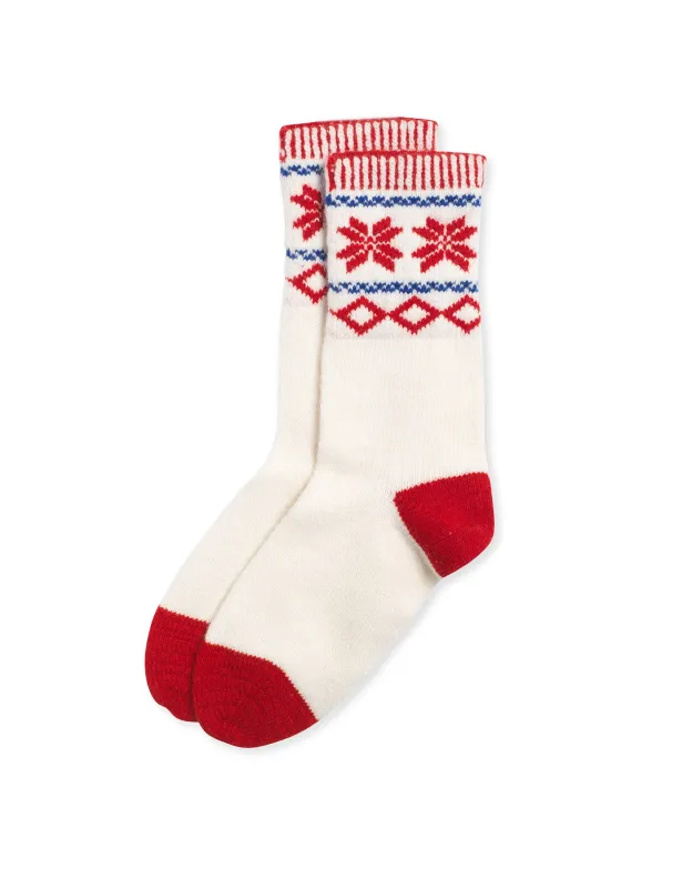 Cream Fair Isle Socks sold by Nobody's Child