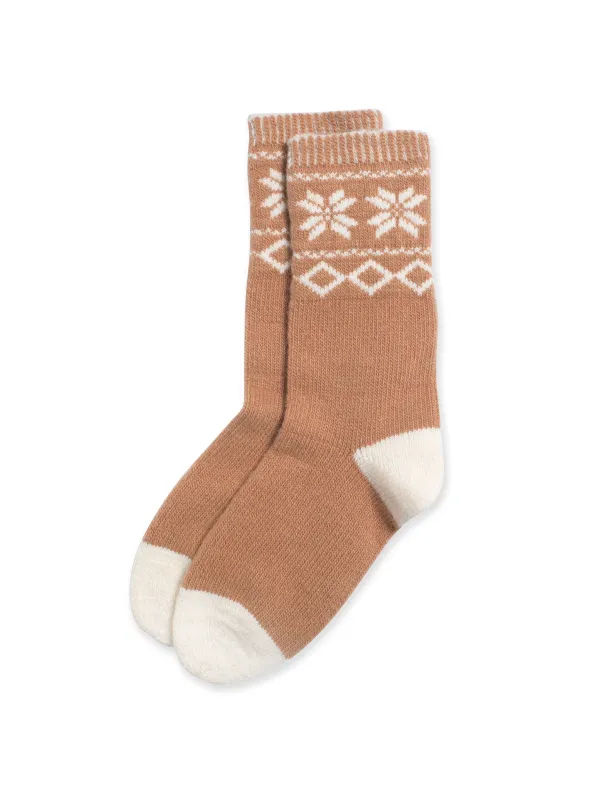 Camel Fair Isle Socks sold by Nobody's Child