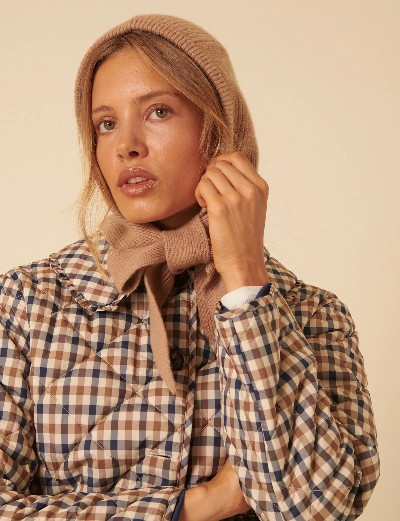 Camel Ribbed Knitted Hood sold by Nobody's Child product image thumbnail 3