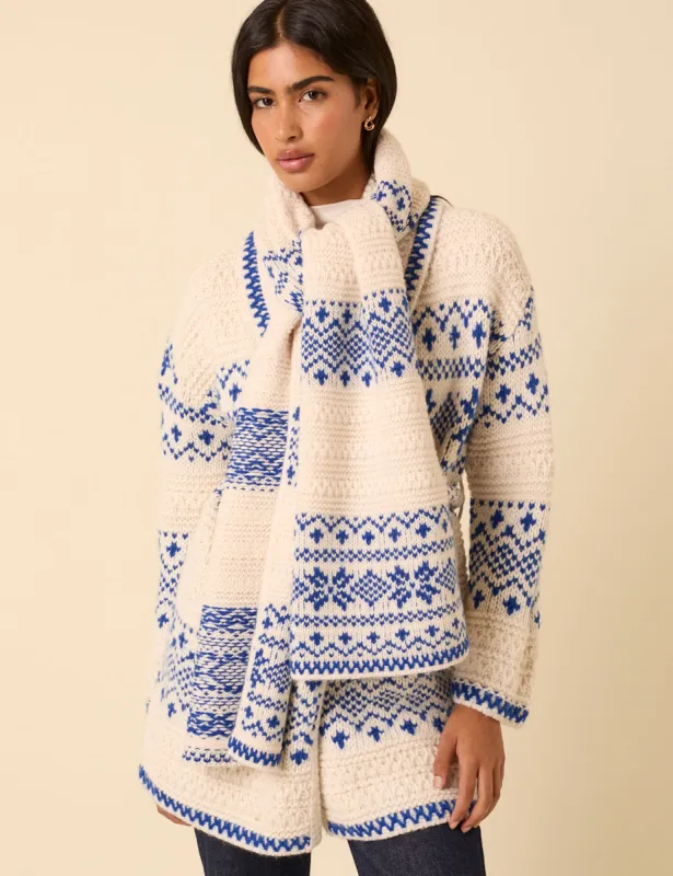 Cream Fair Isle Scarf sold by Nobody's Child