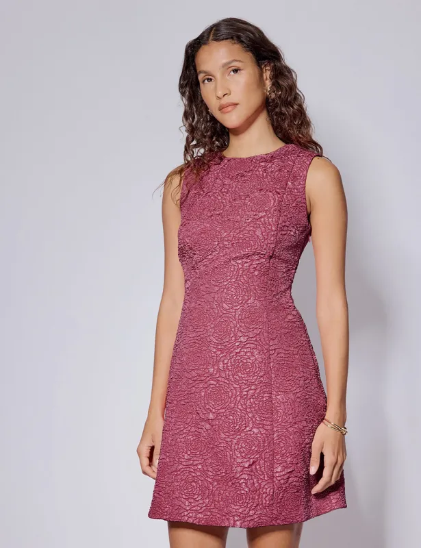 Pink Jacquard Dion Mini Shift Dress sold by Nobody's Child