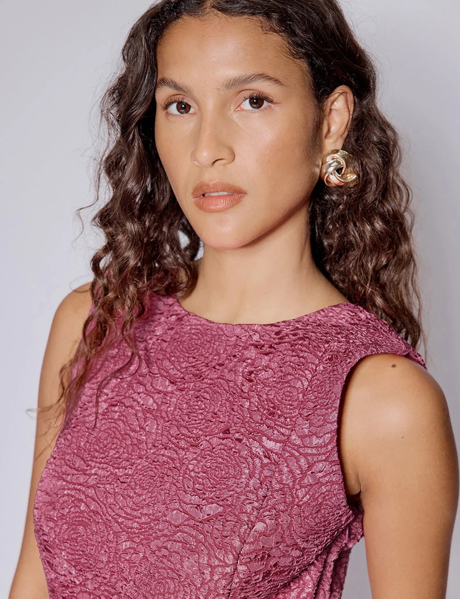 Pink Jacquard Dion Mini Shift Dress sold by Nobody's Child product image thumbnail 2