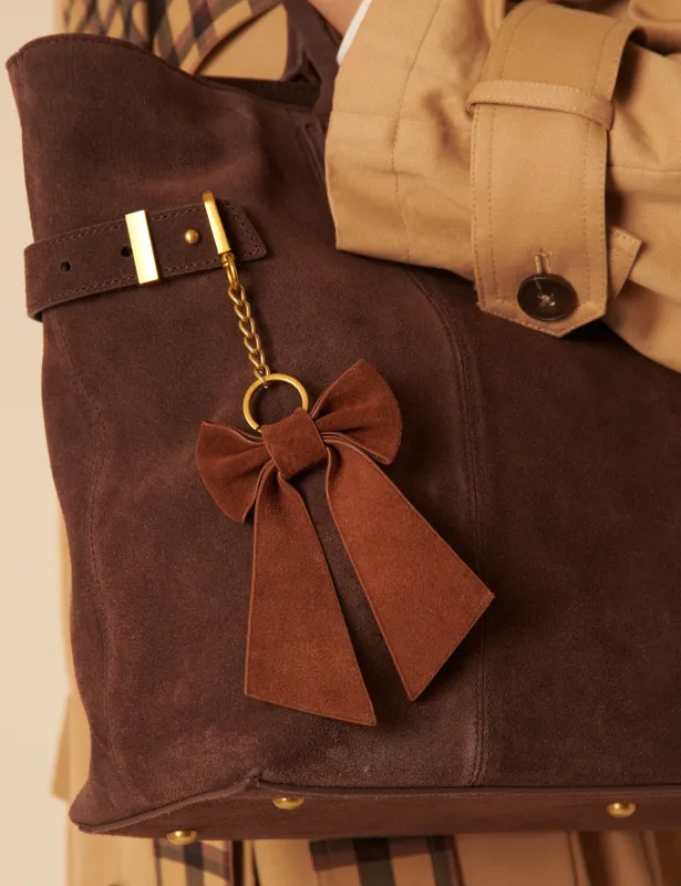 Tan Suede Bow Key Chain sold by Nobody's Child