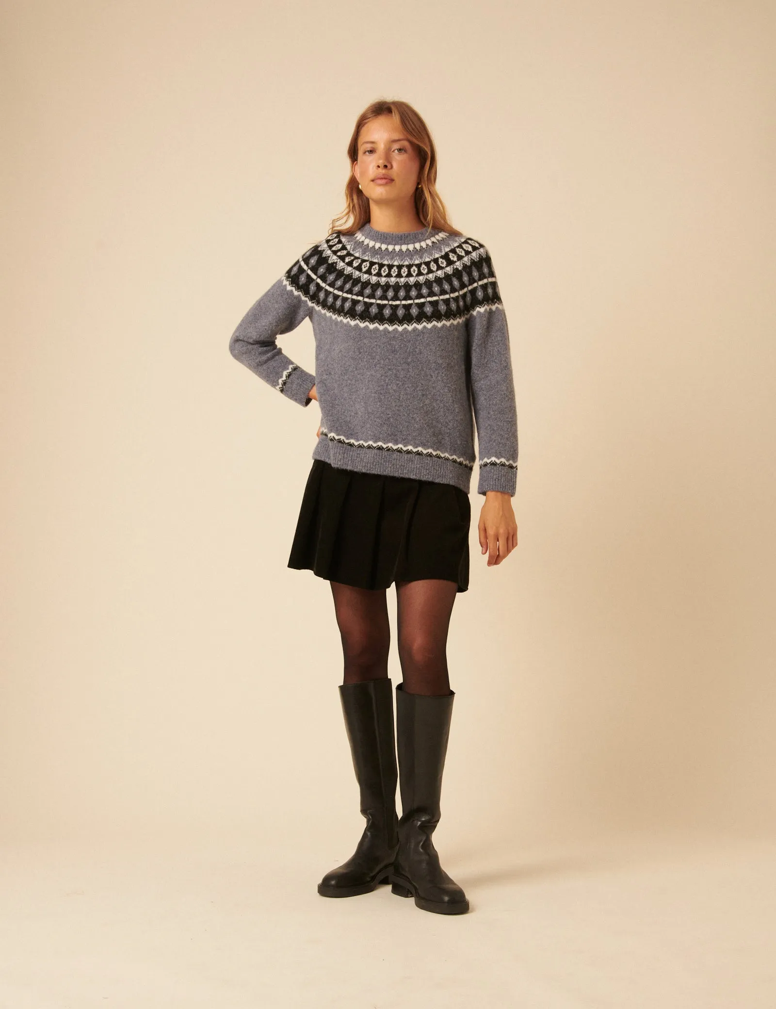 Blue Fair Isle Knitted Jumper sold by Nobody's Child product image thumbnail 3