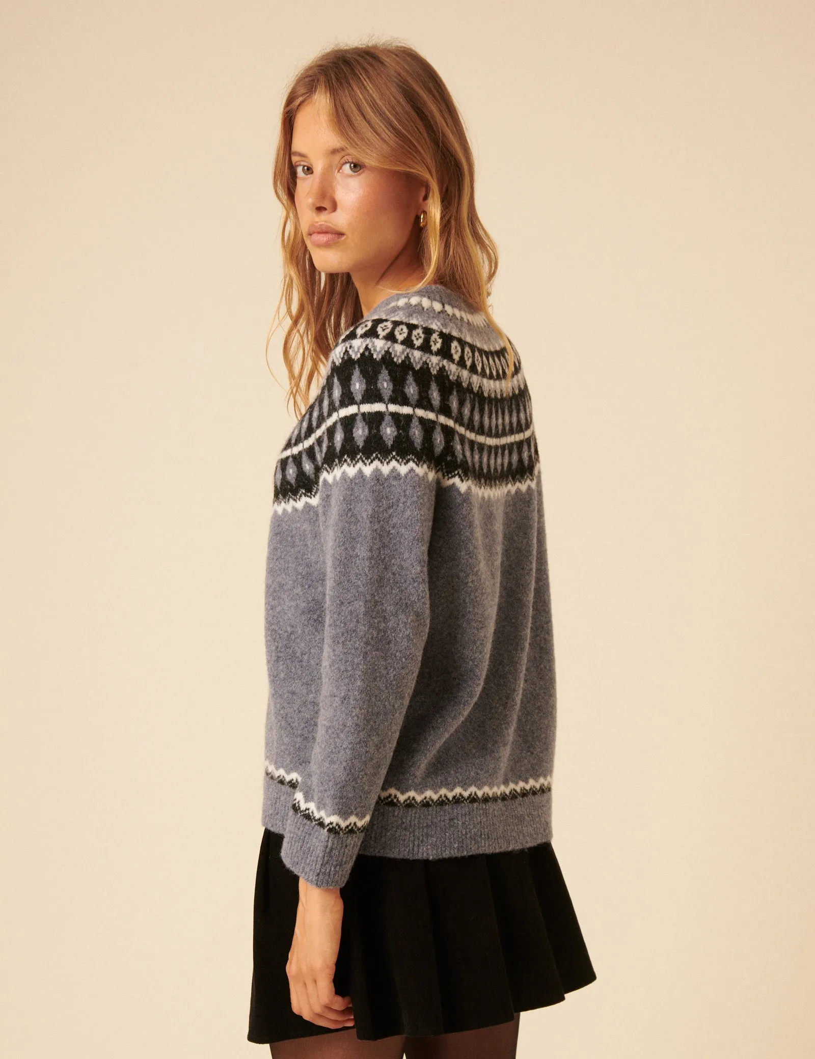 Blue Fair Isle Knitted Jumper sold by Nobody's Child product image thumbnail 4