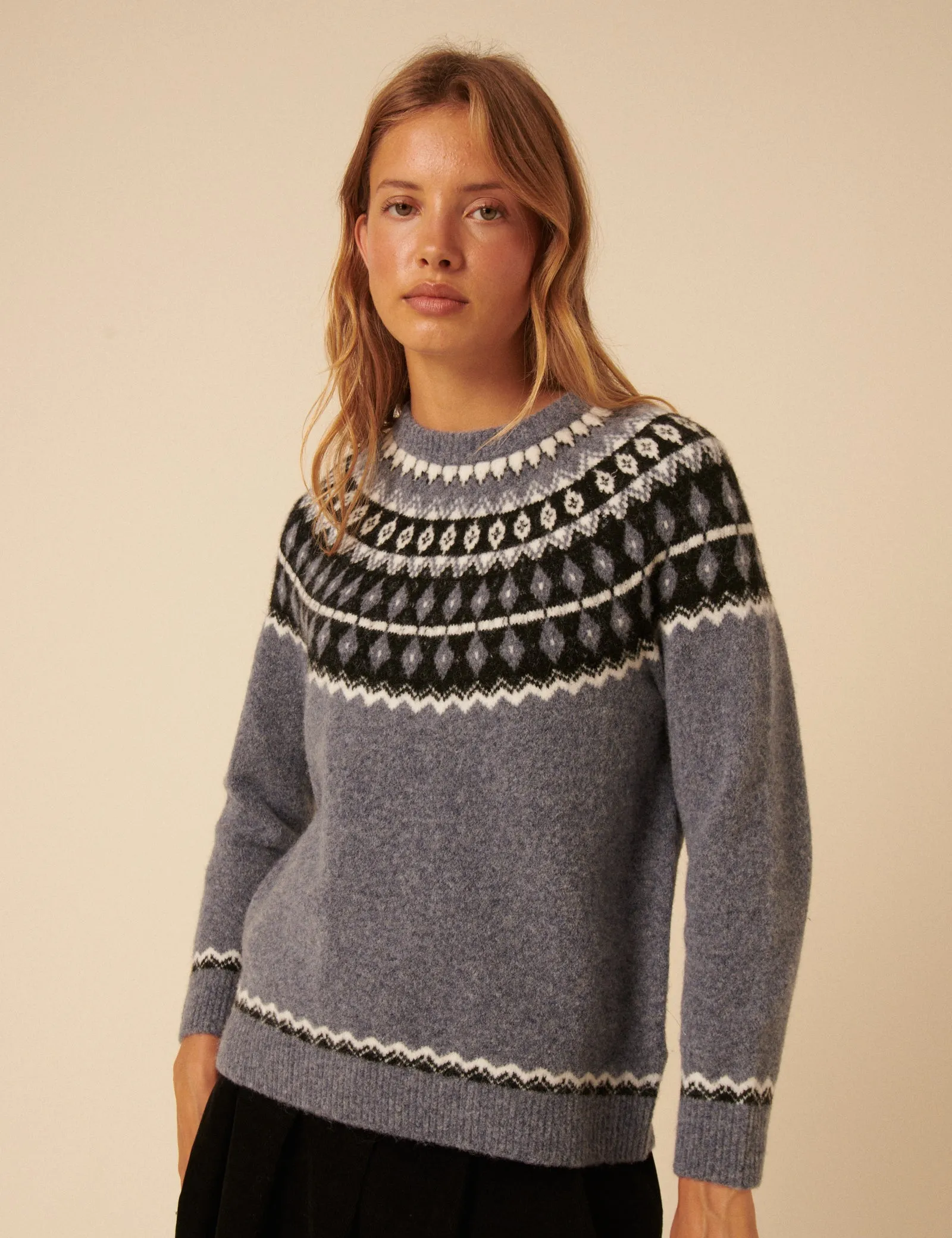 Blue Fair Isle Knitted Jumper sold by Nobody's Child product image thumbnail 2