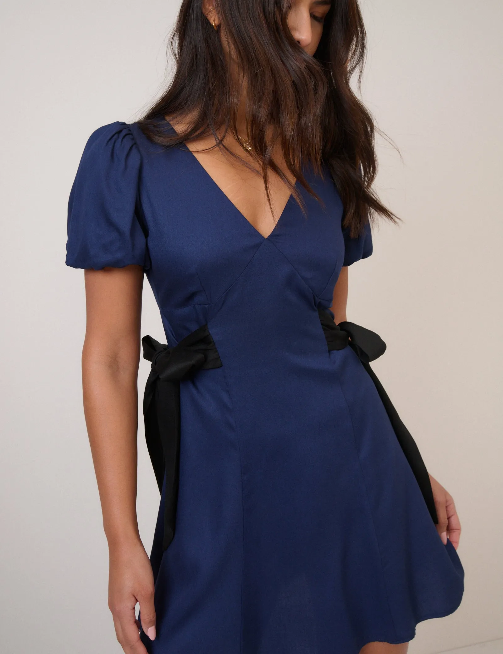 Navy Remi Bow Mini Dress sold by Nobody's Child product image thumbnail 3