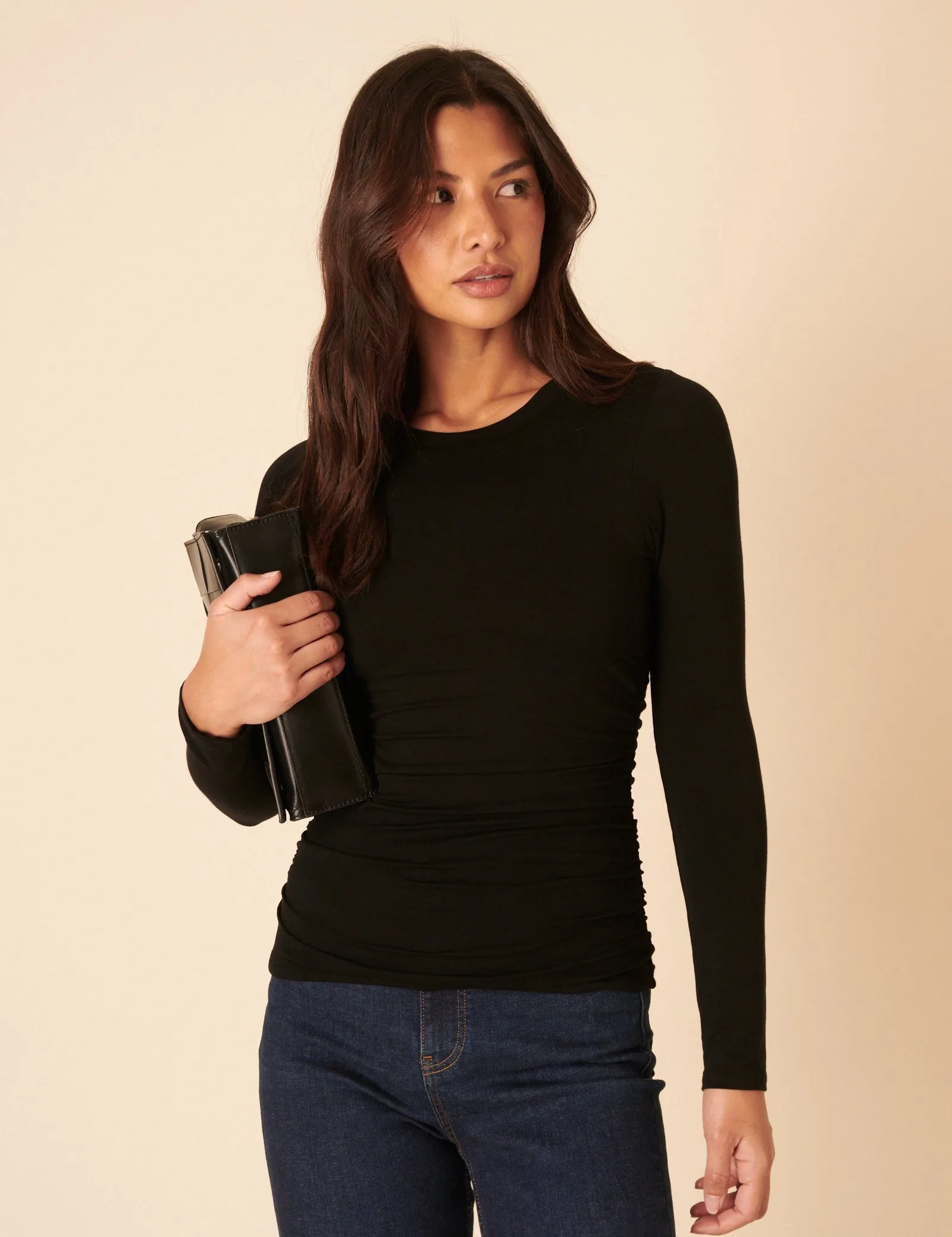 Black Crew Neck Long Sleeve Top sold by Nobody's Child product image thumbnail 4