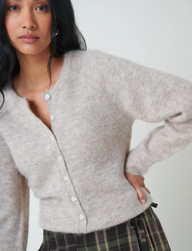 Beige Wool Blend Cardigan sold by Nobody's Child