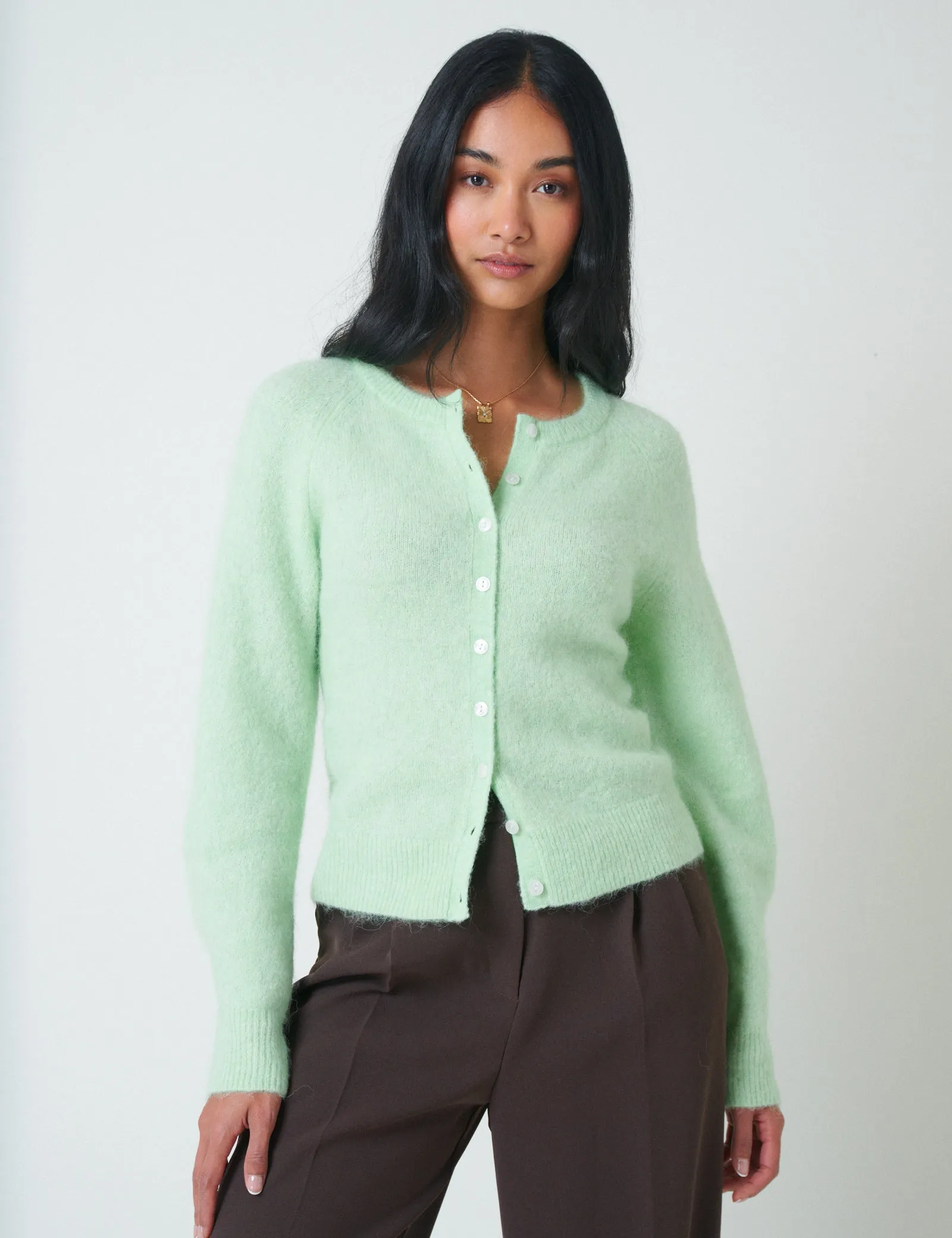 Green Wool Blend Cardigan sold by Nobody's Child product image thumbnail 3