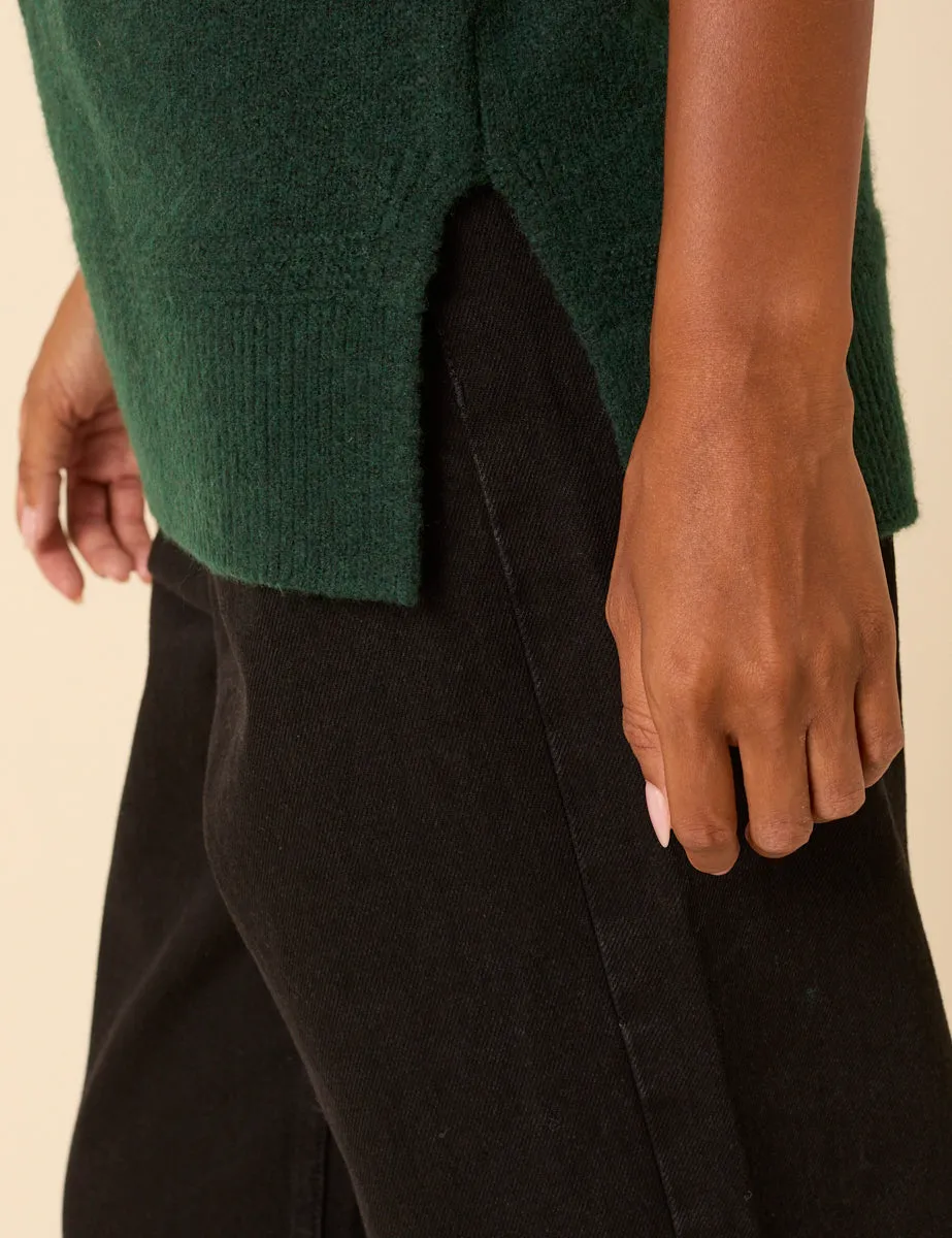 Forest Green Longline Roll Neck Vest sold by Nobody's Child product image thumbnail 5