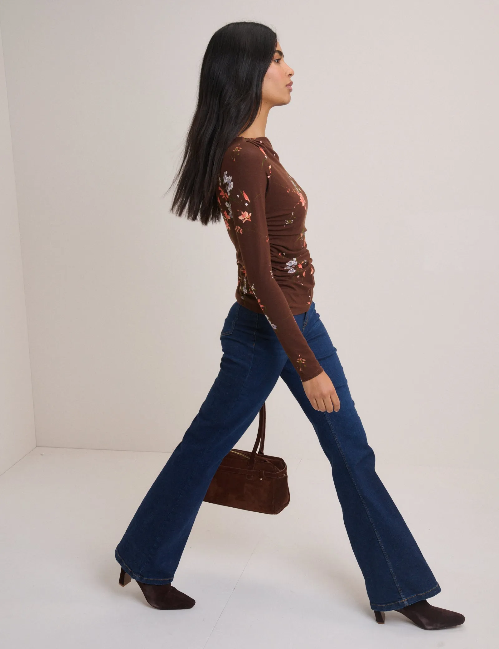 Brown Floral Jersey Top sold by Nobody's Child product image thumbnail 3