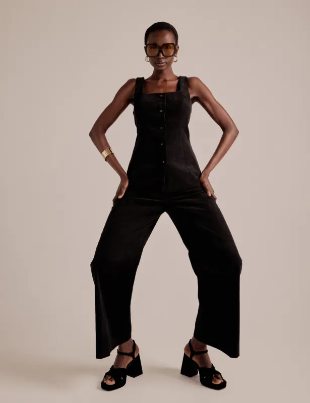 NC x Lisou Black Cord Longline Tailored Waistcoat made by Nobody's Child