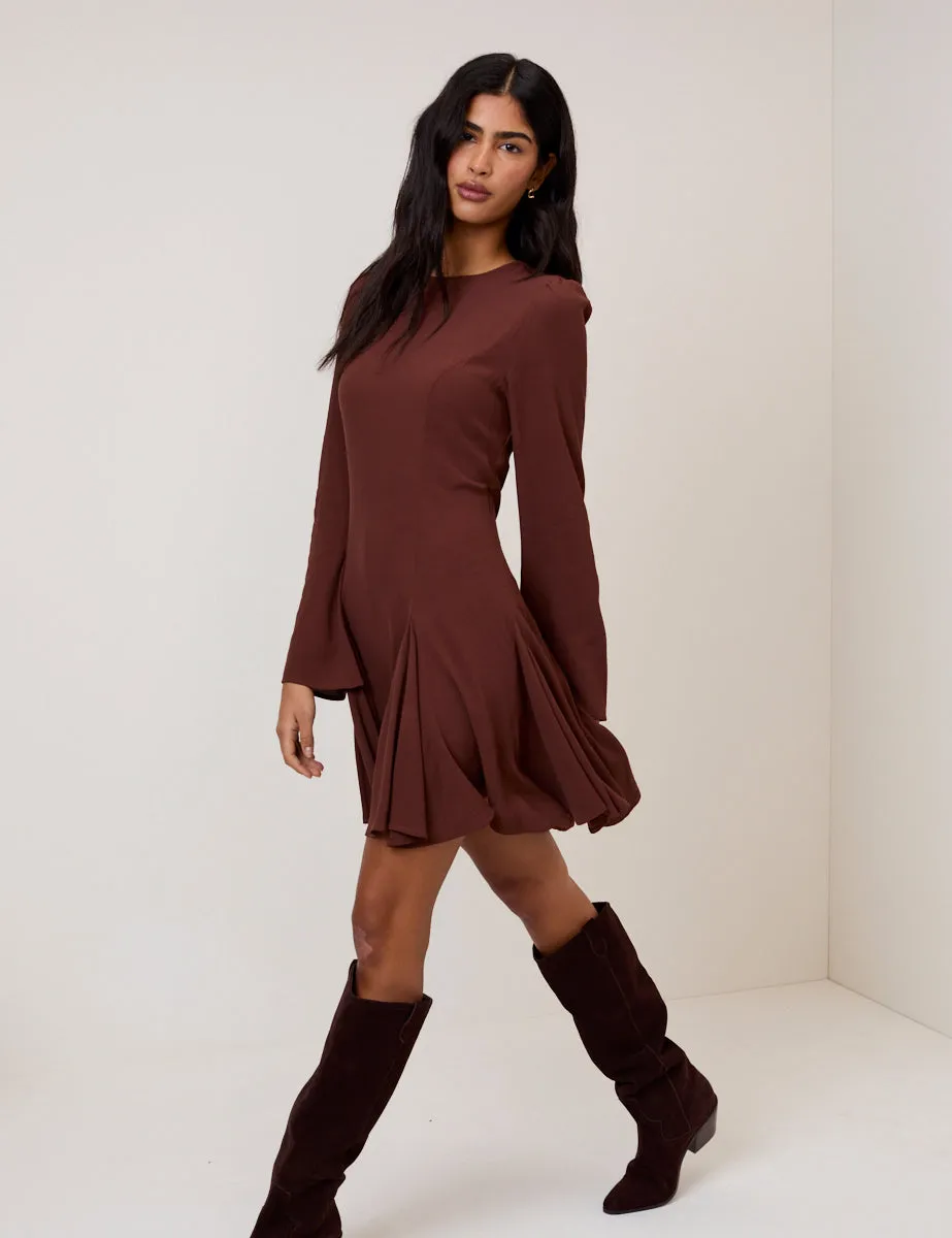 Brown Long Sleeve Paris Mini Dress sold by Nobody's Child product image thumbnail 3
