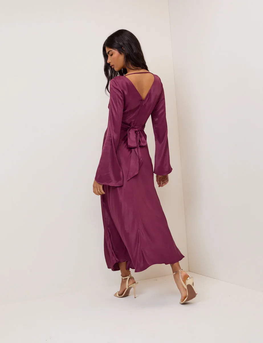 Purple Satin Stella Midi Dress sold by Nobody's Child product image thumbnail 5