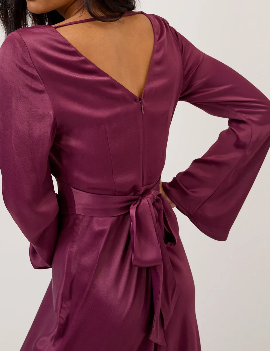 Purple Satin Stella Midi Dress sold by Nobody's Child product image thumbnail 2