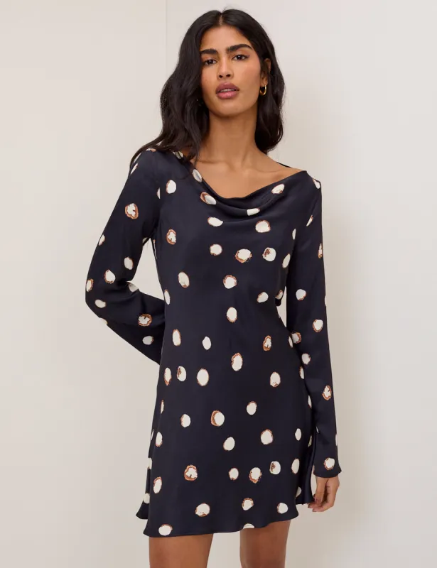 Navy Polka Dot Leighton Mini Dress sold by Nobody's Child