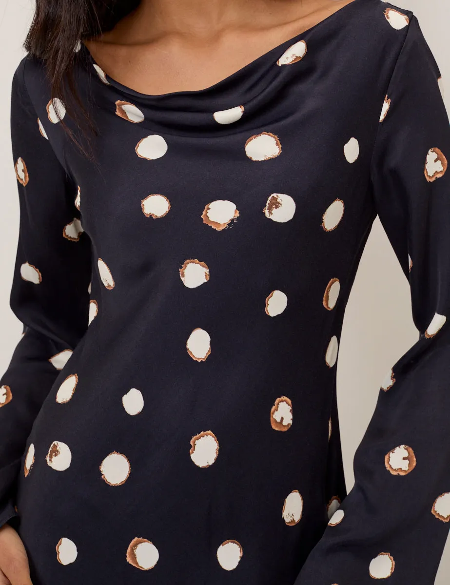 Navy Polka Dot Leighton Mini Dress sold by Nobody's Child product image thumbnail 4