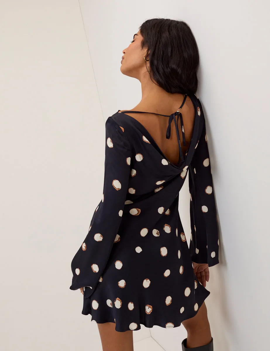 Navy Polka Dot Leighton Mini Dress sold by Nobody's Child product image thumbnail 2