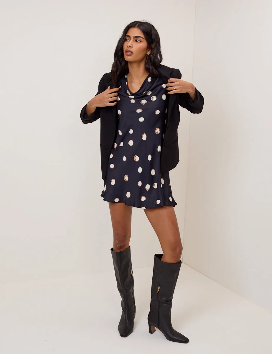 Navy Polka Dot Leighton Mini Dress sold by Nobody's Child product image thumbnail 5