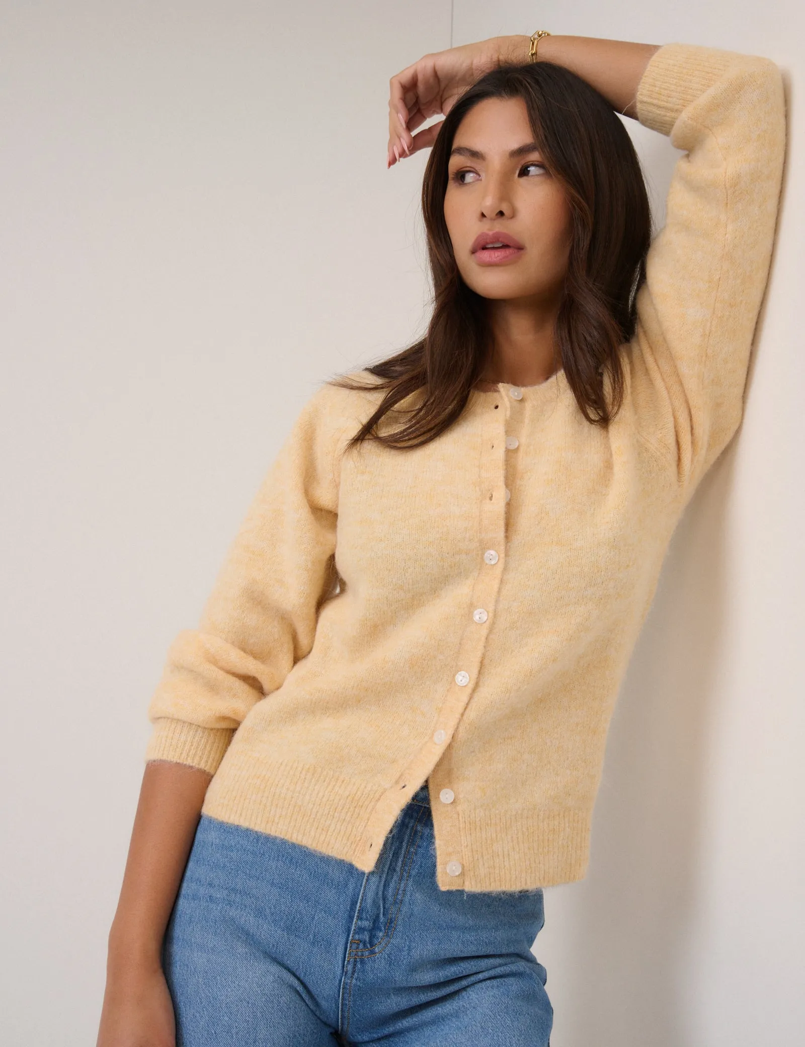 Butter Yellow Wool Blend Cardigan sold by Nobody's Child product image thumbnail 2