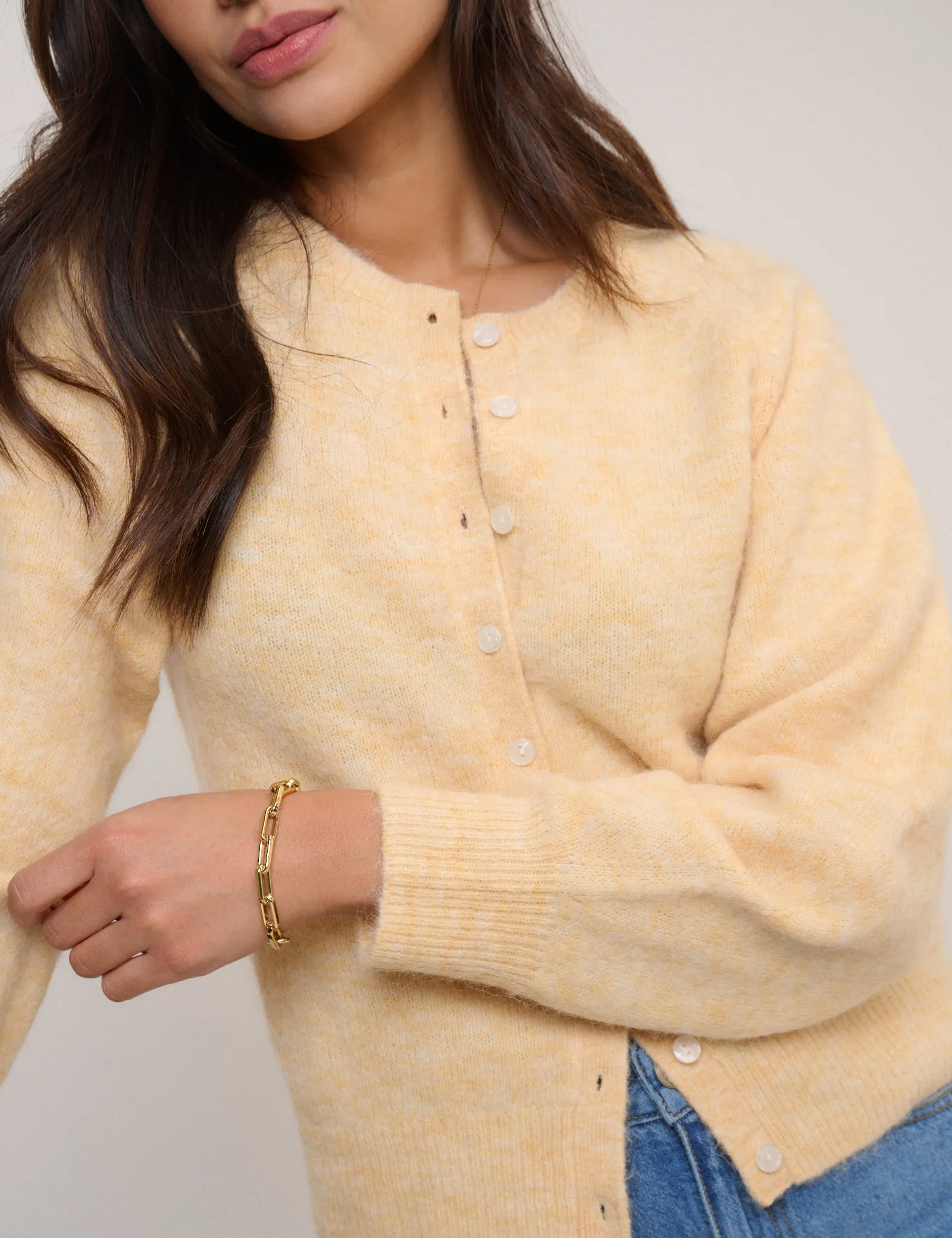 Butter Yellow Wool Blend Cardigan sold by Nobody's Child