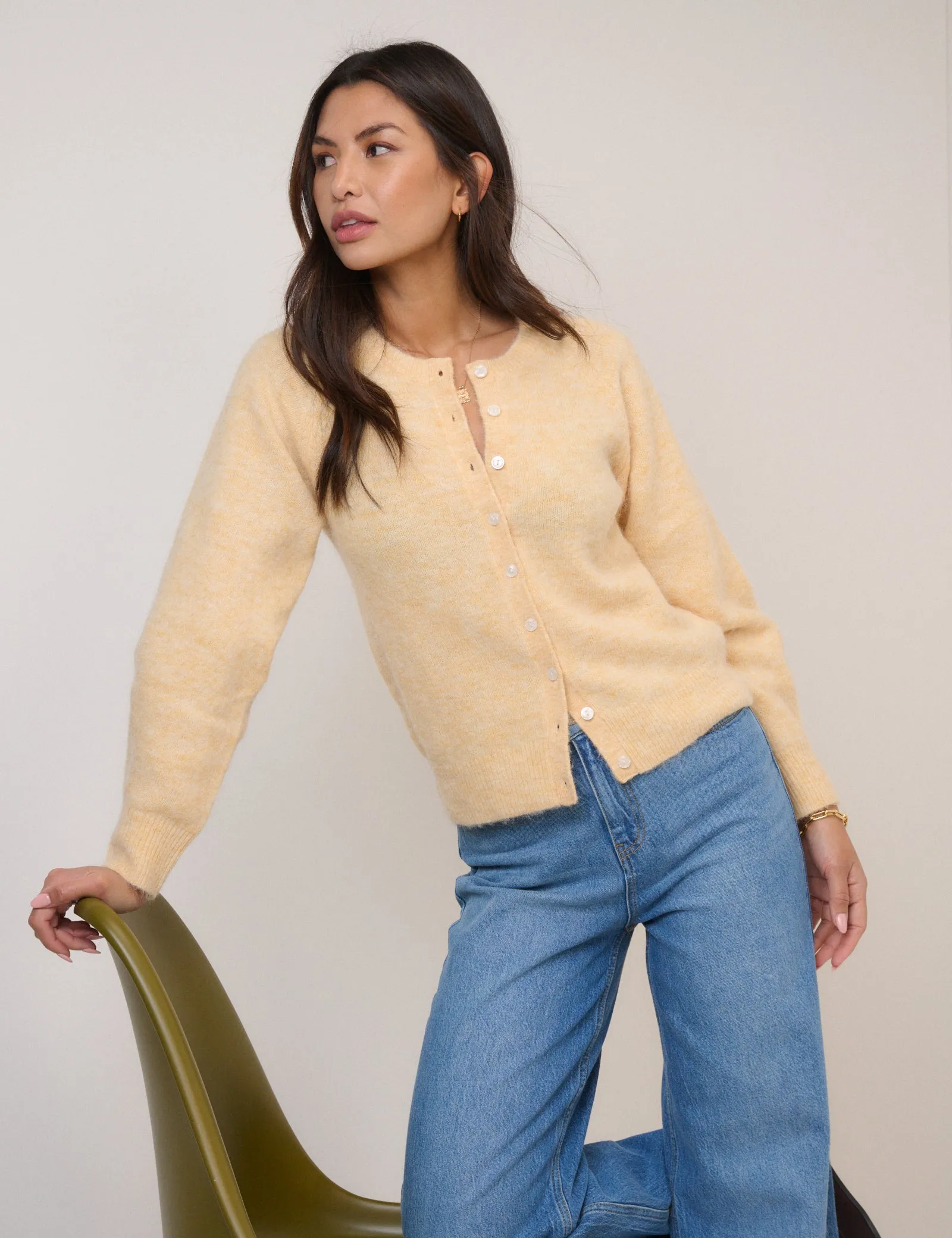 Butter Yellow Wool Blend Cardigan sold by Nobody's Child product image thumbnail 3