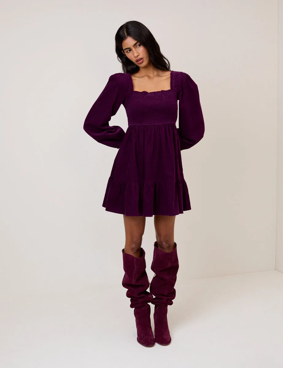 Purple Velvet Elsa Mini Dress sold by Nobody's Child product image thumbnail 2