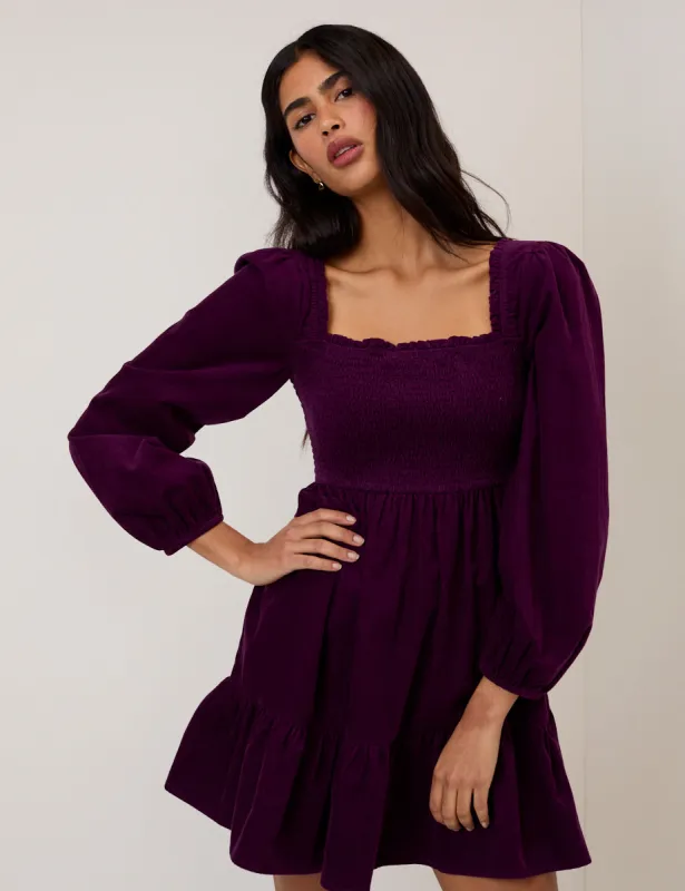 Purple Velvet Elsa Mini Dress sold by Nobody's Child