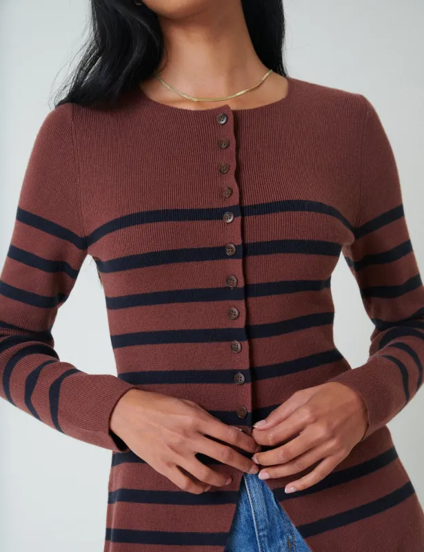 Brown And Black Striped Cardigan sold by Nobody's Child