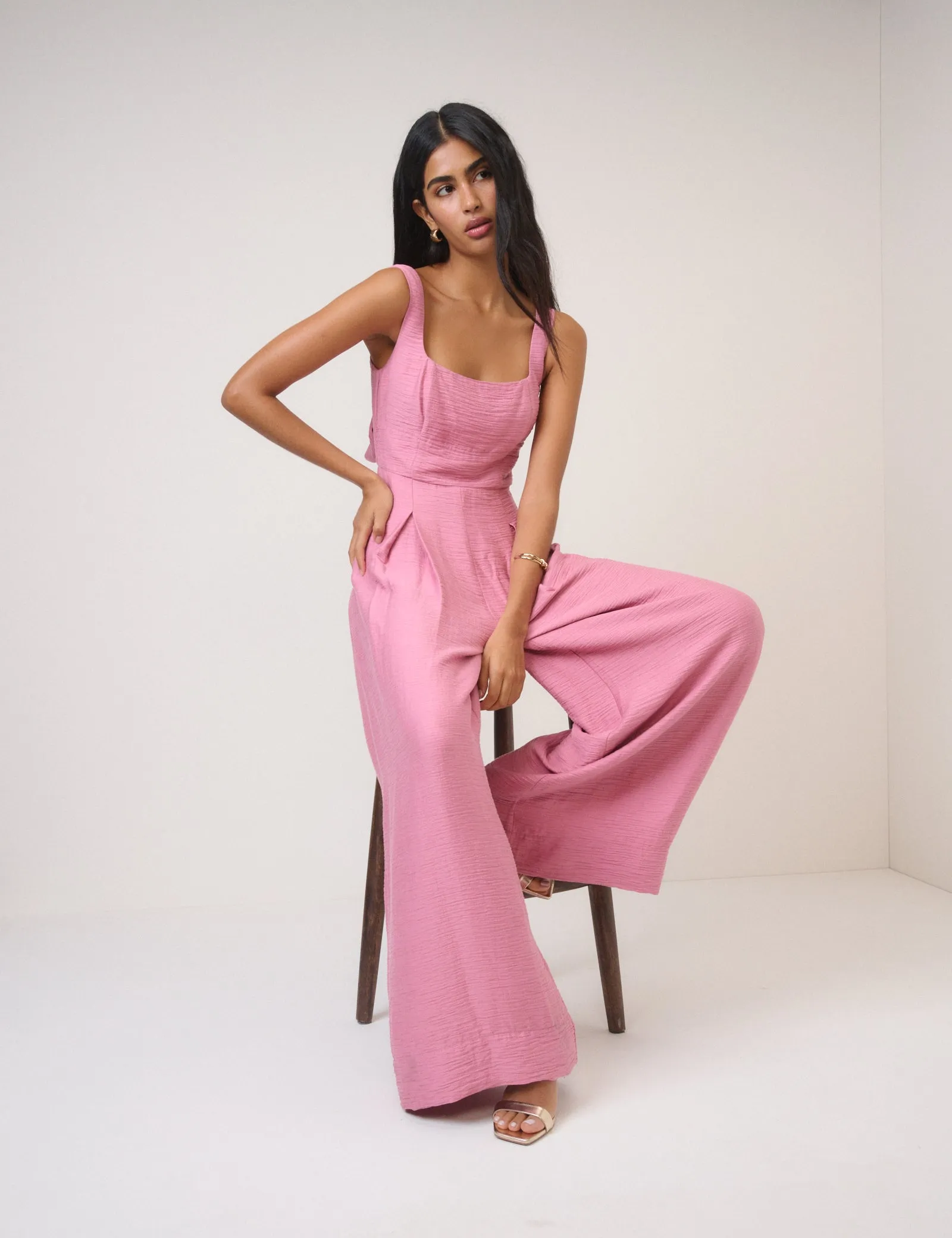 Pink Square Neck Jumpsuit sold by Nobody's Child product image thumbnail 2