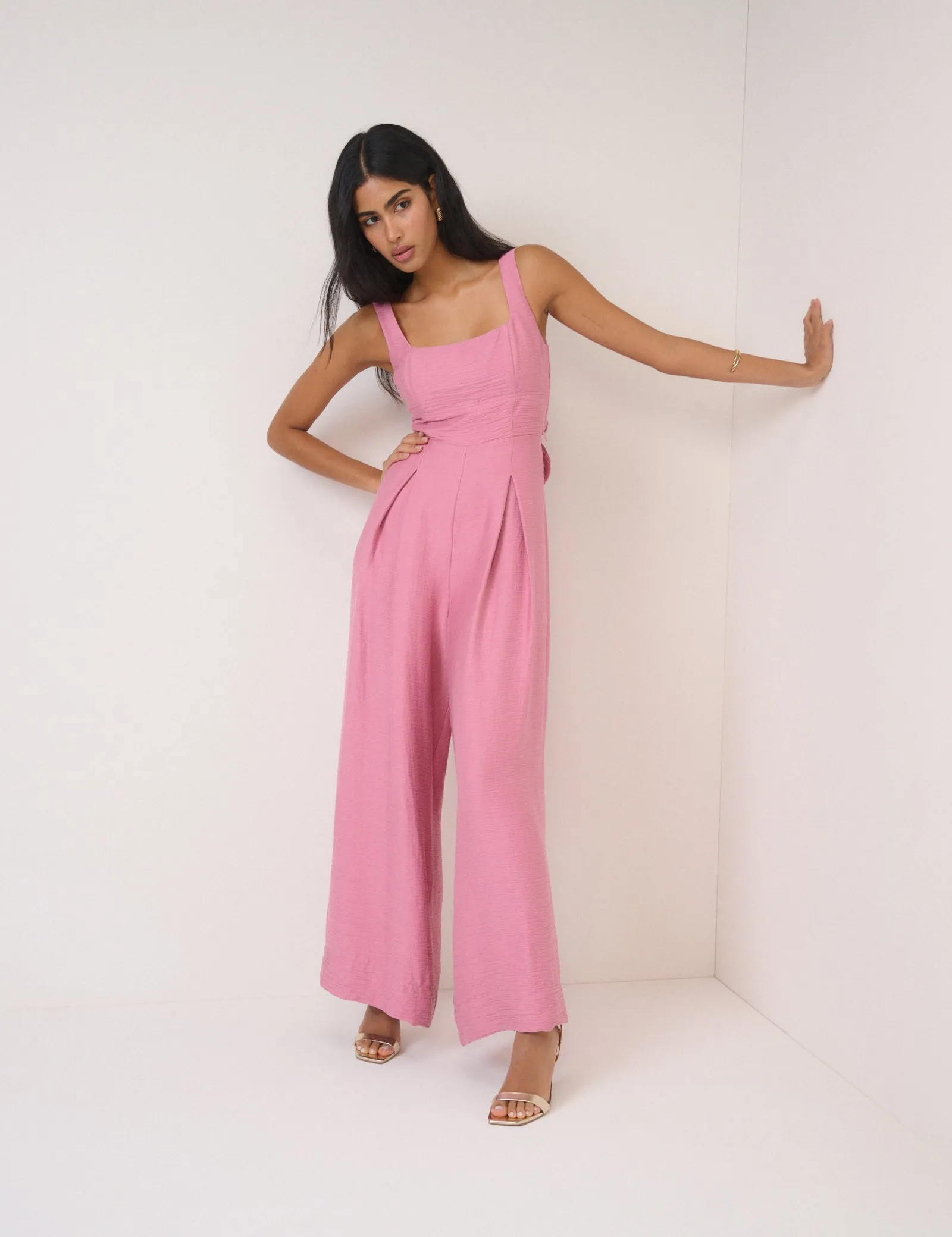 Pink Square Neck Jumpsuit sold by Nobody's Child product image thumbnail 4